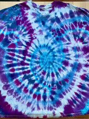 Gildan Unisex Blurple Tie Dye Swirl T-Shirt size 3XL Blue Purple